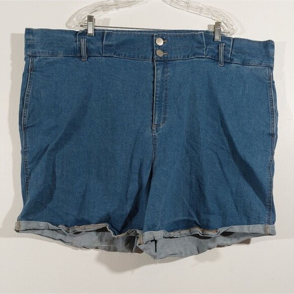 Eloquii Blue Denim Jean Shorts Plus Size 26 - Picture 2 of 10